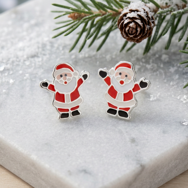 Happy Santa Studs