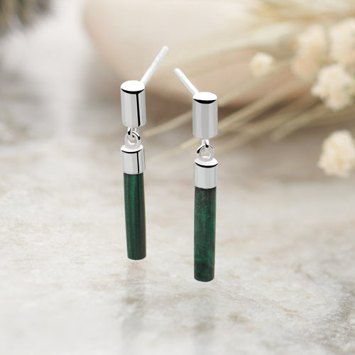 Malachite Pillar Earrings