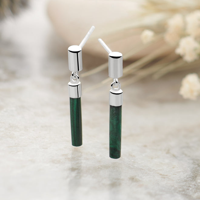 Malachite Pillar Earrings