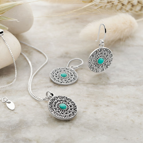 Turquoise Mandala Earrings
