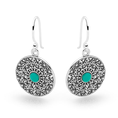 Turquoise Mandala Earrings