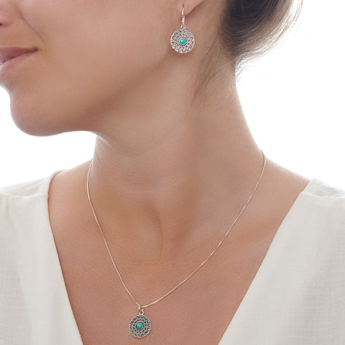 Turquoise Mandala Earrings