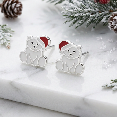 Christmas Polar Bear Studs