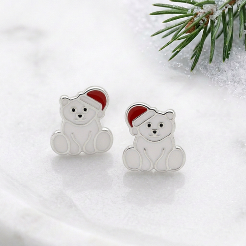 Christmas Polar Bear Studs