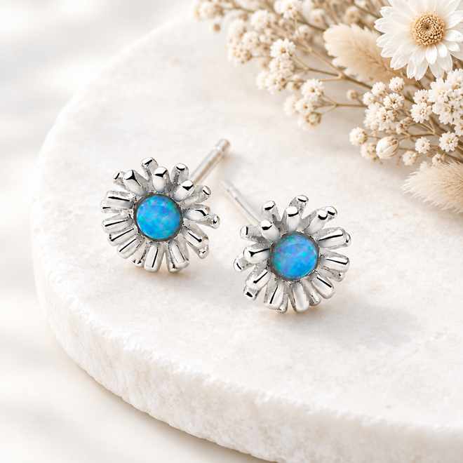 Daisy Blue Studs