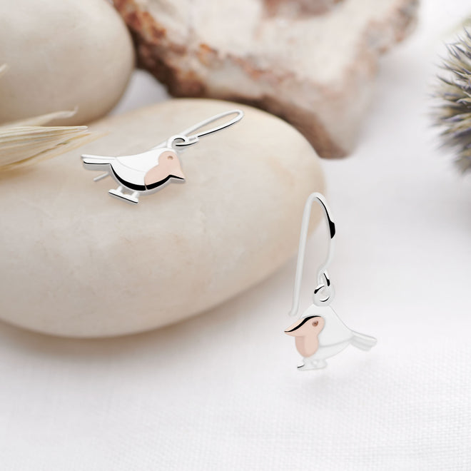 Winter Robin Earrings