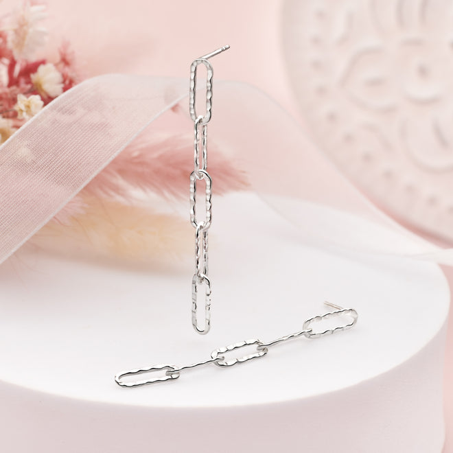 Hammered Cable Link Earrings