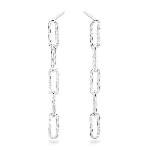 Hammered Cable Link Earrings