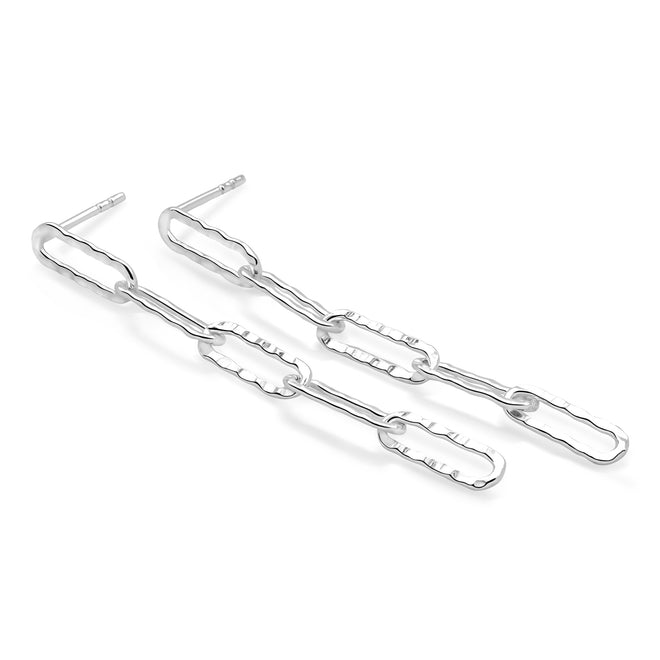 Hammered Cable Link Earrings