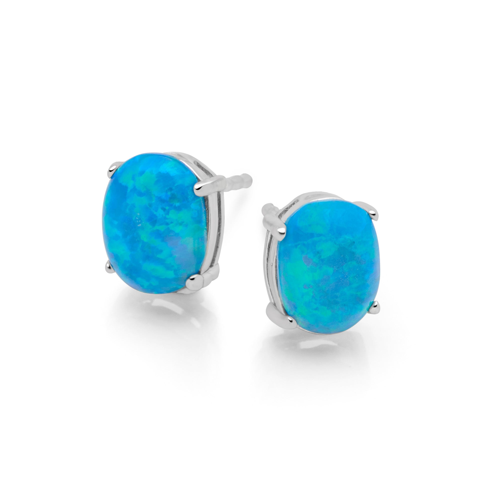 Sky Opal Earrings Silver by Mail