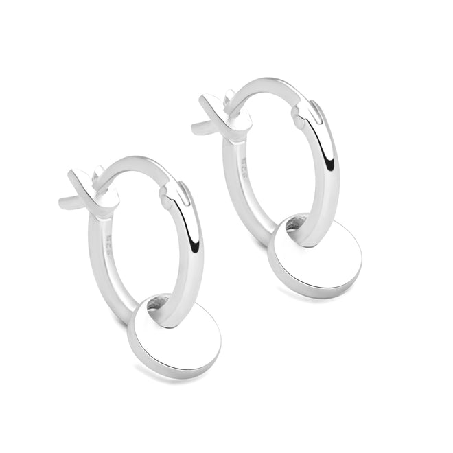 Coin Charm Hoops