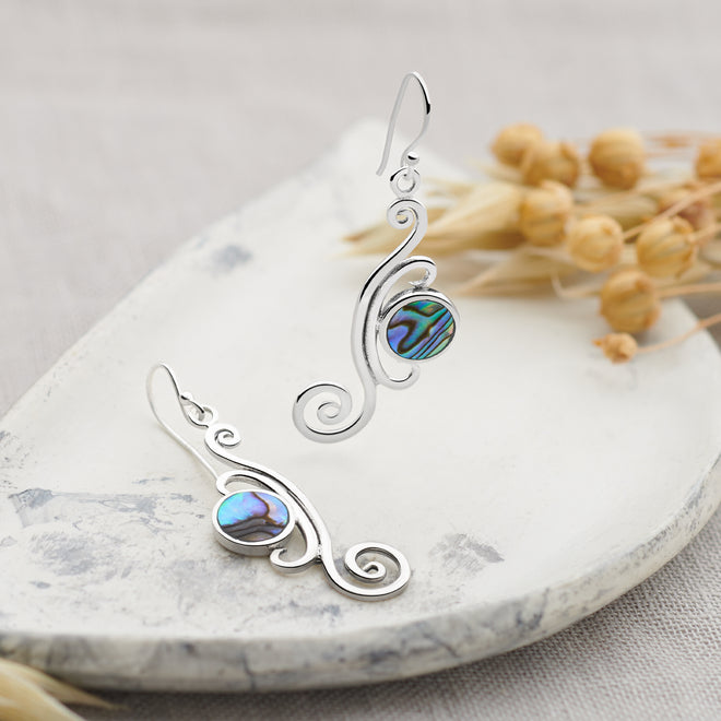Abalone Curlique Earrings