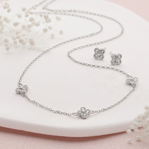 Sparkling Mini Clover Studs
