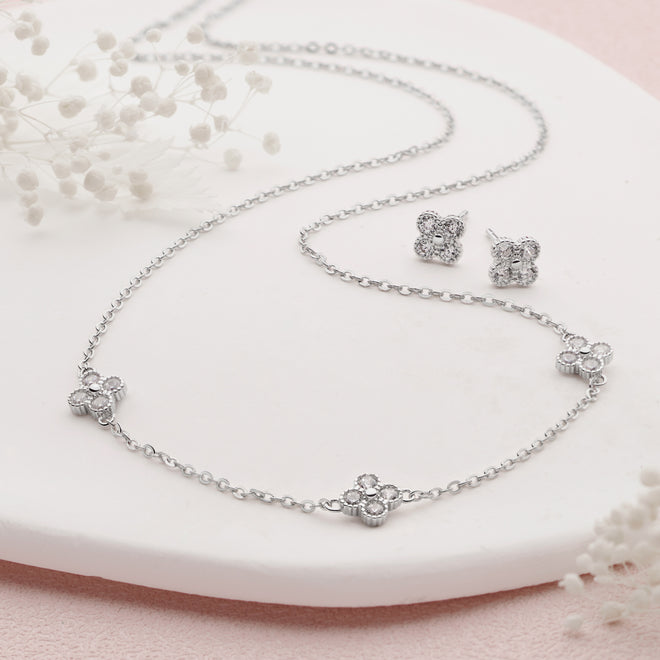 Sparkling Mini Clover Studs