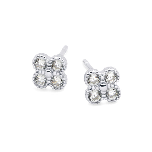 Sparkling Mini Clover Studs