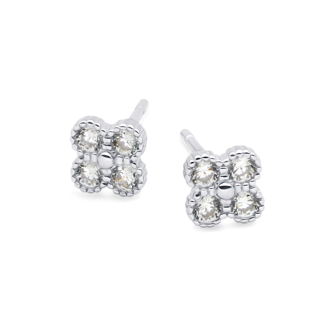 Sparkling Mini Clover Studs