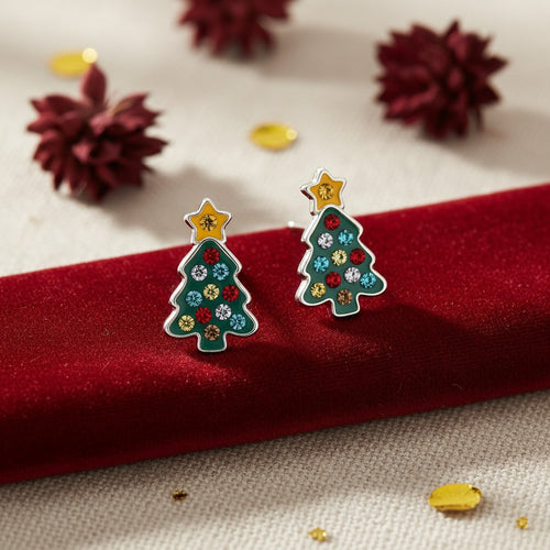Sparkling Festive Tree Studs