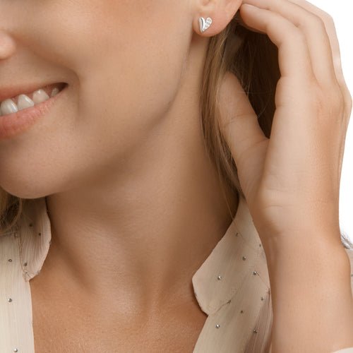 Pearls in a Pod Heart Studs