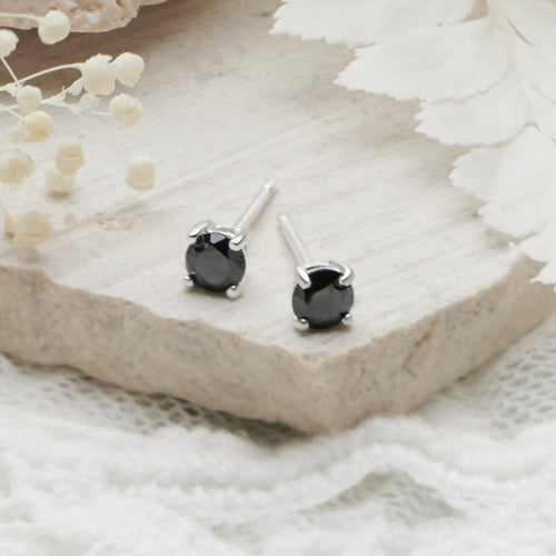 Black Solitaire Studs
