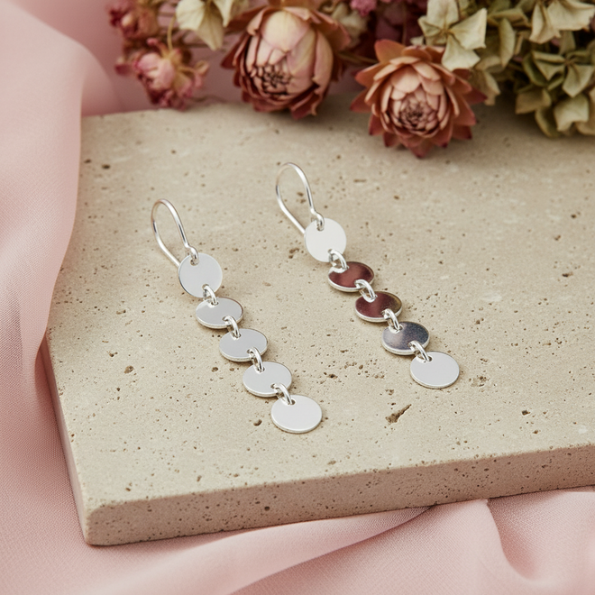 Disc Drop Earrings