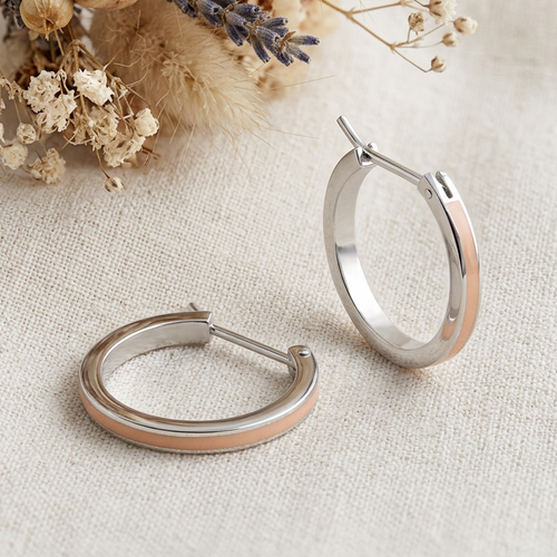 Pink Enamel Hoops