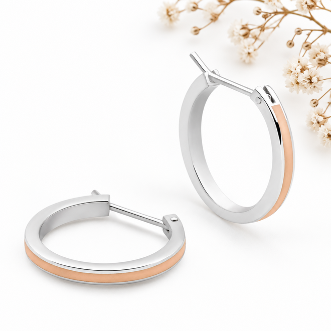 Pink Enamel Hoops