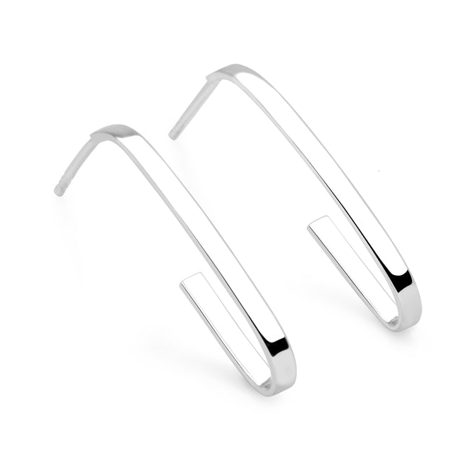Sweeping Silver Earrings