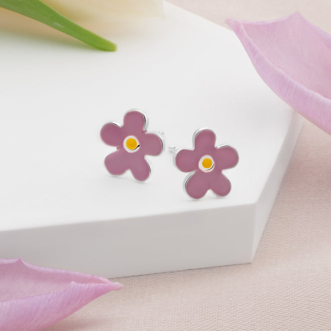 Forget Me Not Studs Purple