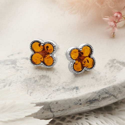 Amber Clover Earrings