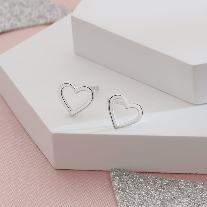 Outline Heart Studs