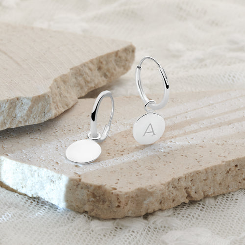 Personalised Initial Charm Hoops
