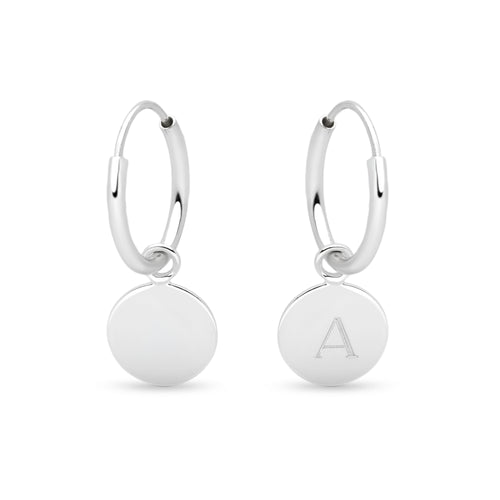Personalised Initial Charm Hoops