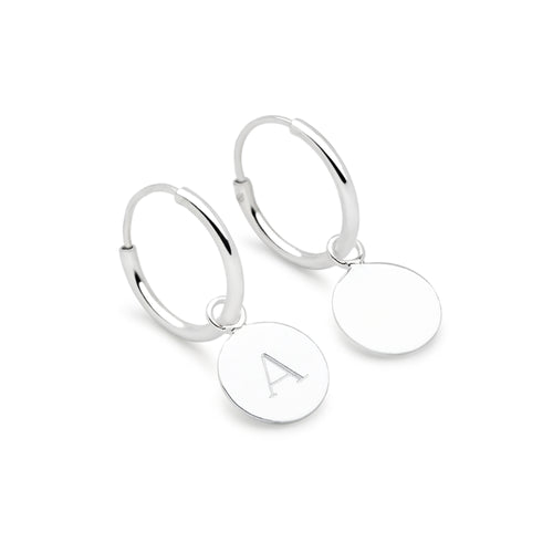 Personalised Initial Charm Hoops