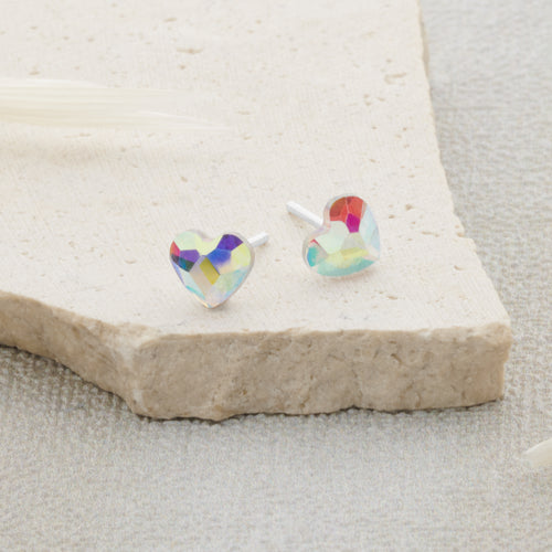 Aurora Heart Studs
