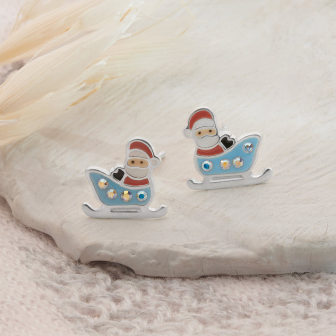 Santa Sleigh Studs