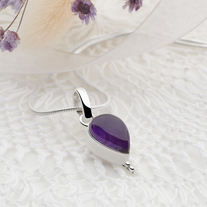 Amethyst Tear Pendant