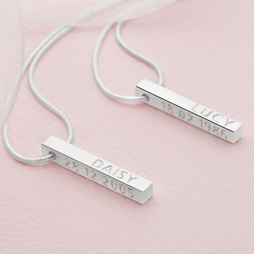 Personalised Bar Pendant (Polished) Silver Pendants P2297