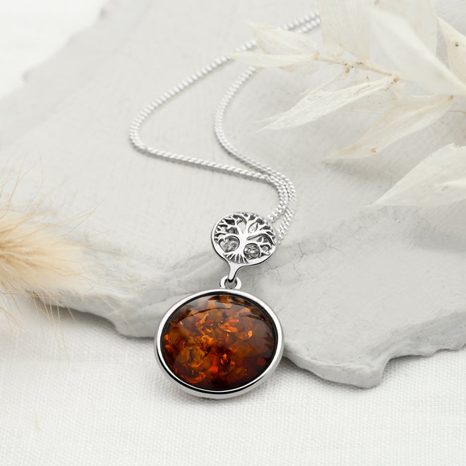 Amber Tree of Life Pendant