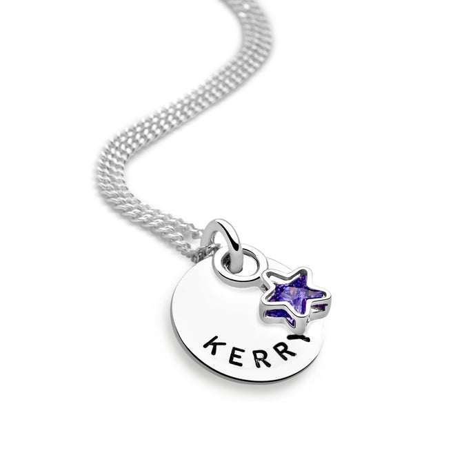 Personalised Birthstone Disk Pendant