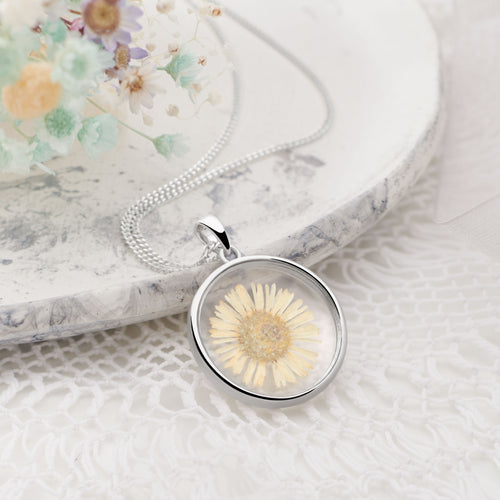 Pressed Daisy Pendant