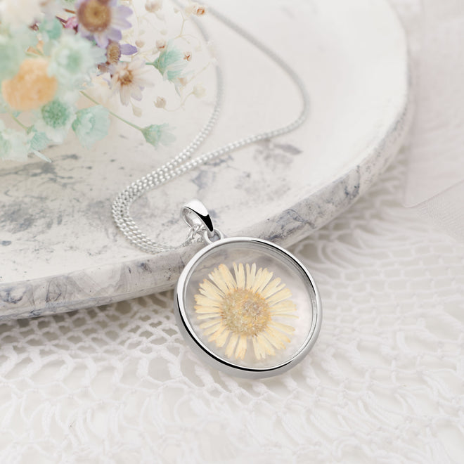 Pressed Daisy Pendant