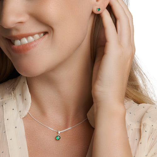 Emerald Green Solitaire Pendant