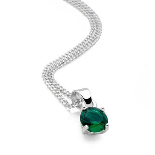 Emerald Green Solitaire Pendant