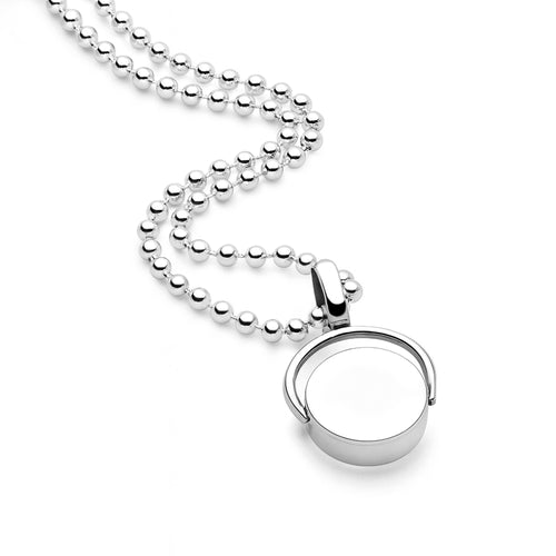 Silver Sinner Pendant 65cm Ball Chain