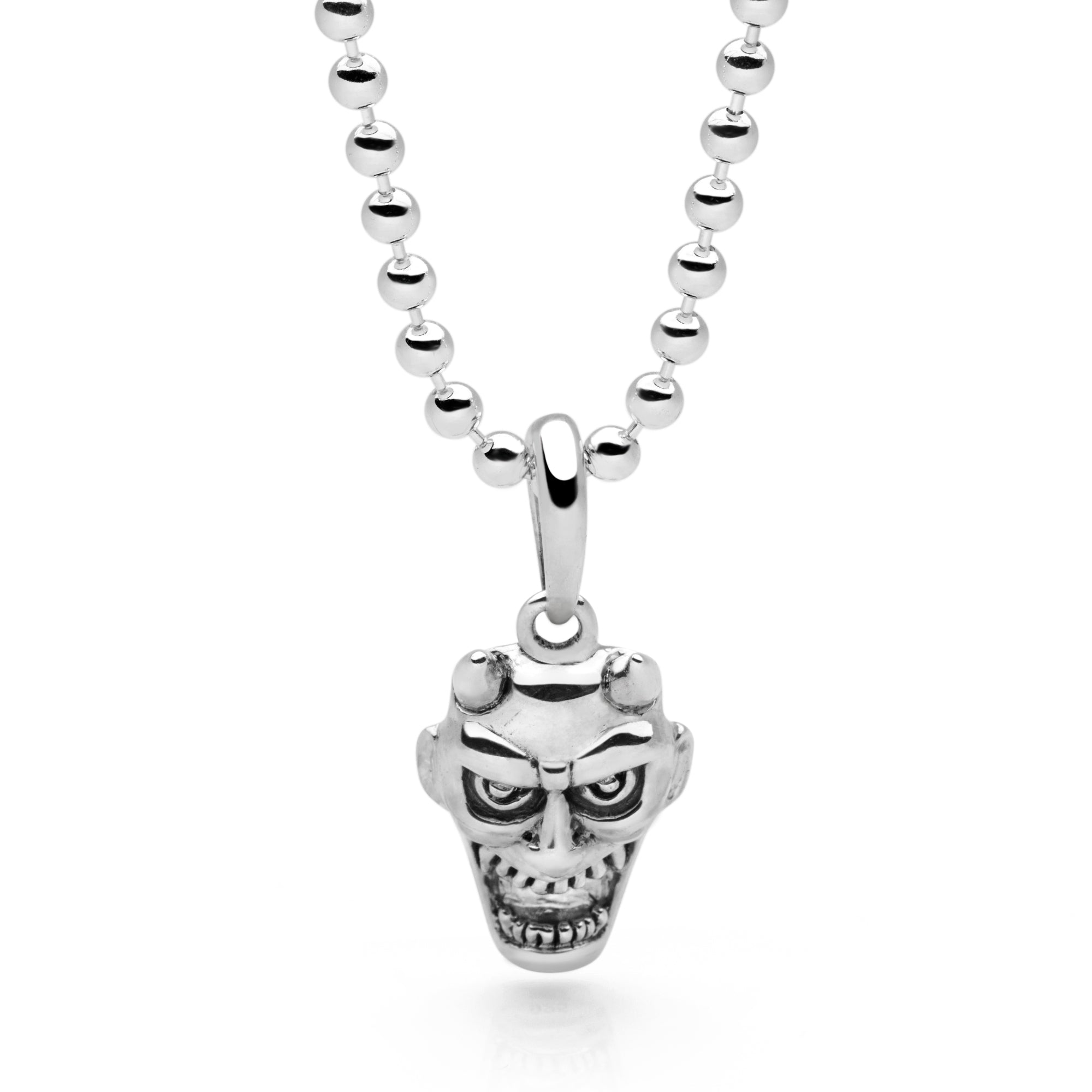 Devil Pendant 65cm Ball Chain – Silver by Mail