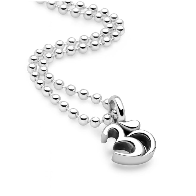 Silver Om Pendant 65cm Ball Chain