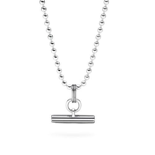 Striped T-Bar Pendant 65cm Ball Chain