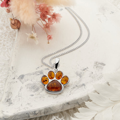 Amber Paw Pendant