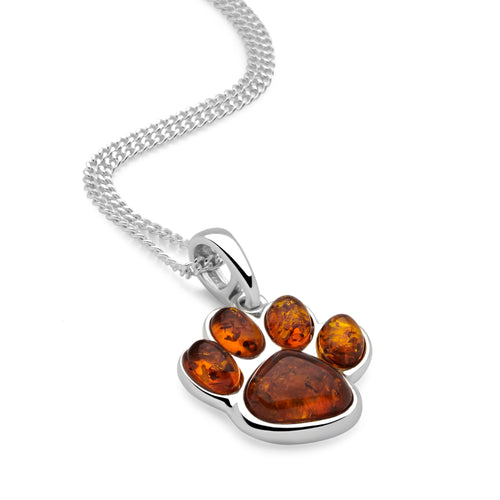 Amber Paw Pendant