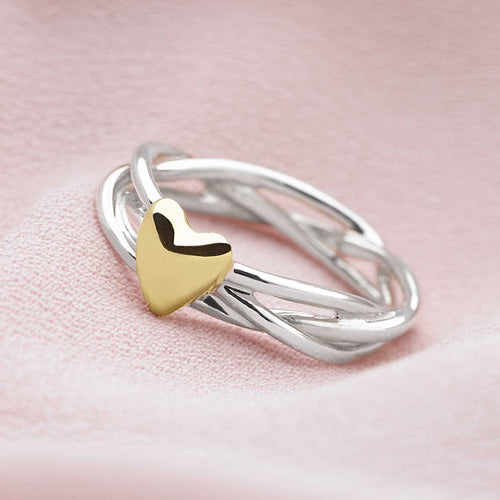 Heart of Gold Ring – Silver by Mail